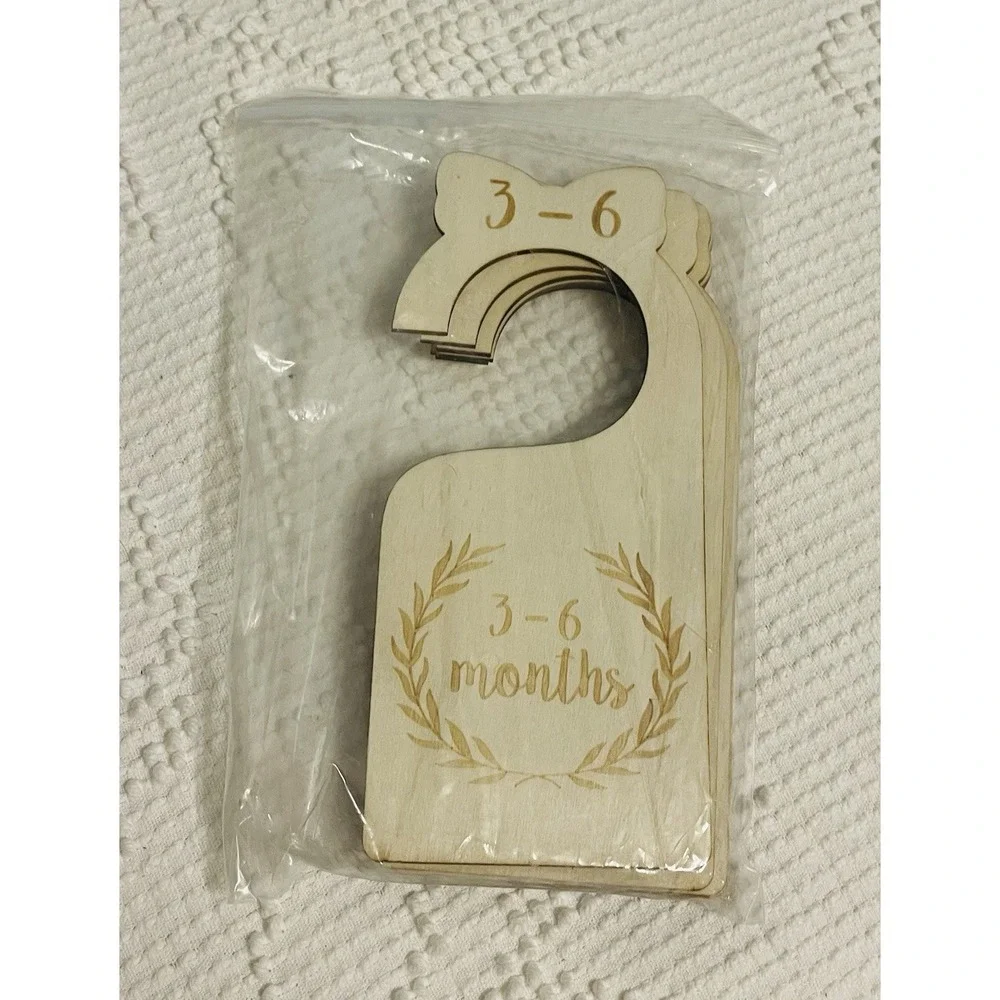 Wooden Baby Nursery Closet Dividers Set of 7 Newborn to 24 Month